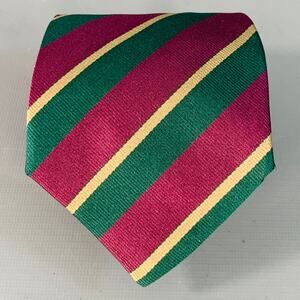 FENDI Purple Green Diagonal Stripe Silk Tie